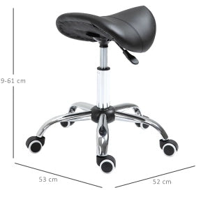 Sgabello a sella da ufficio 49x52x53 cm nero in similpelle regolabile