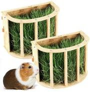 Hooiruif per coniglio - Hooiruif per cavia - Hooiruif in legno - 2 pezzi - 25 x 18,8 x 13 cm - Materiale ecologico legno di pioppo - Ricovero per animali