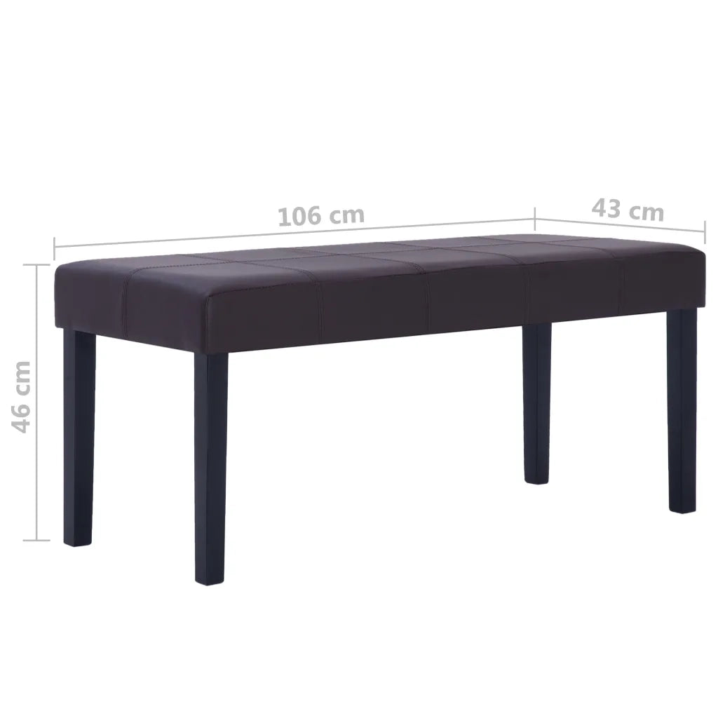 Panca-Sgabello 106 cm Marrone in Similpelle
