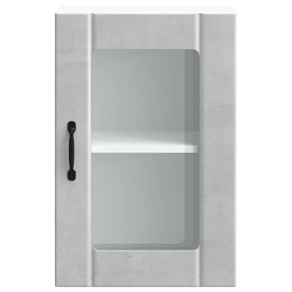 Mobiletto da cucina a parete pratico e di design con vani contenitori 40 x 31 x 60 cm in legno grigio cemento 02_0050126