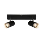 Spot Vintage Plek Metallo Cromo Opaco 2 Luci Gu10