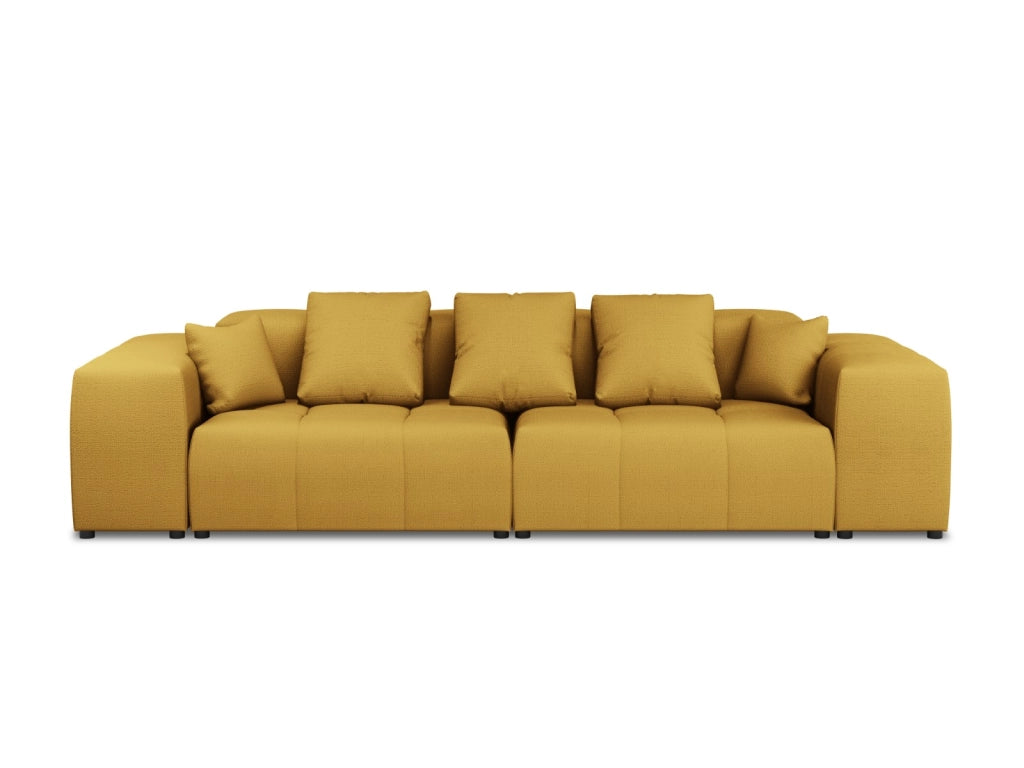 Cosmopolitan Design - Divano modulare "Rome" 3 posti in tessuto strutturato giallo 
