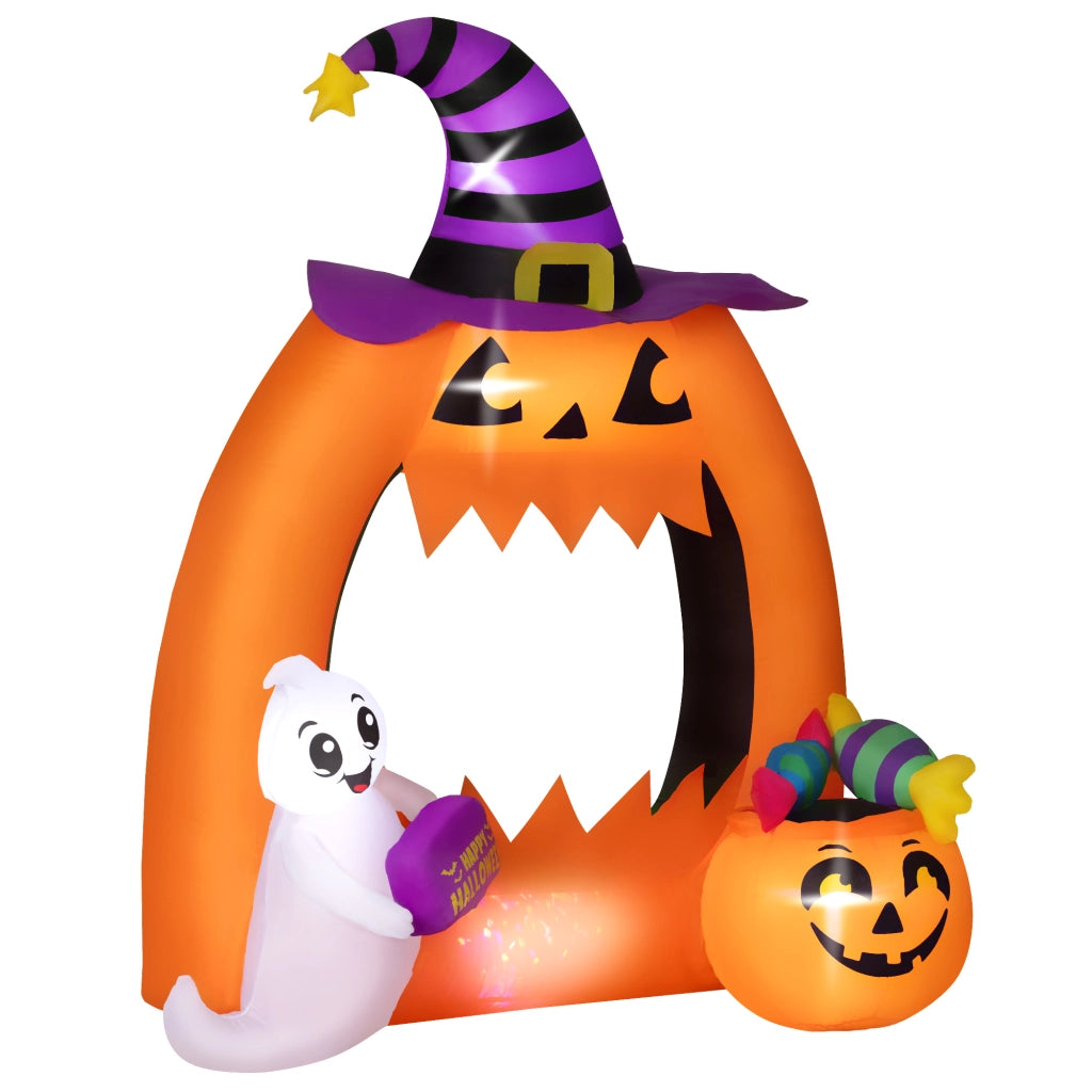 Pumpkin Arch Inflatable Halloween Decorazione 150 cm ¨C Zephmum ¨C Con Luci LED e Fantasma