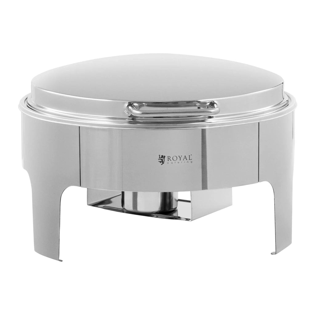Chafing dish professionale a fondo piatto (acciaio inox 5,8 litri dimensioni contenitore: φ 390 x 65 mm manico cool-touch) 14_0004241