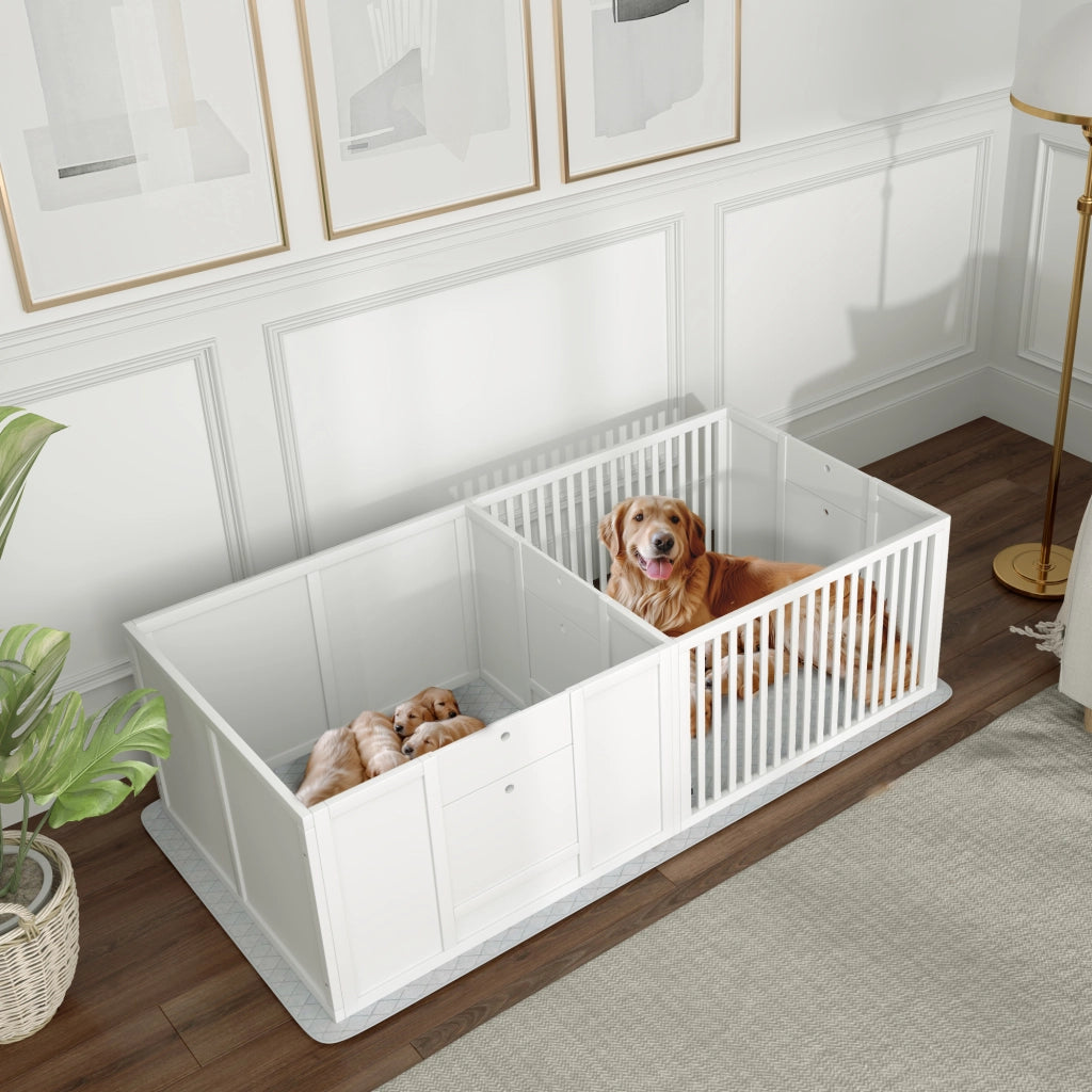 Letto per cuccioli con materasso ¨C zephmum ¨C bianco legno 166x80x50