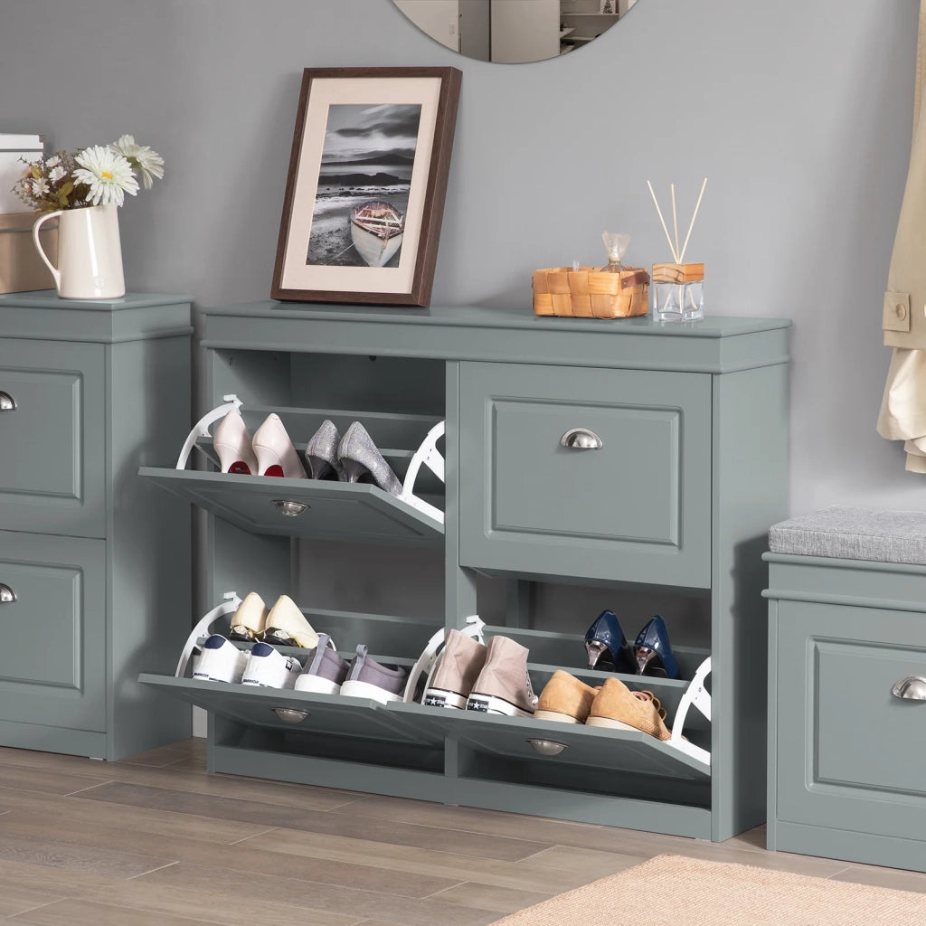 Scarpiera salvaspazio Slim Mobili per Scarpe Serie Scarpiere 105x24x83cm Grigio FSR79-HG