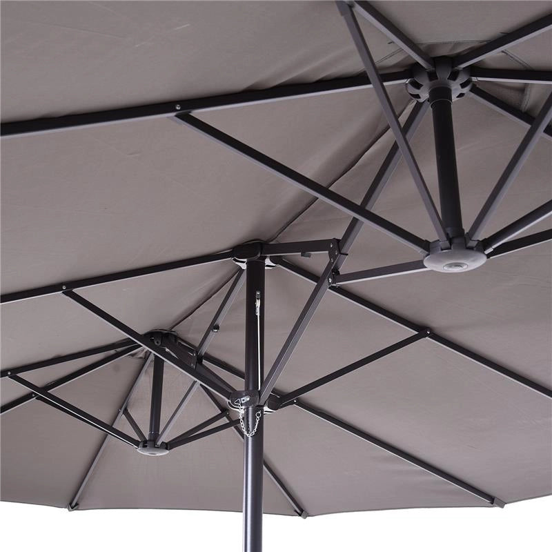 OMBRELLONE DOPPIO TETTUCCIO DA ESTERNO 460 X 270 X 240 GRIGIO
