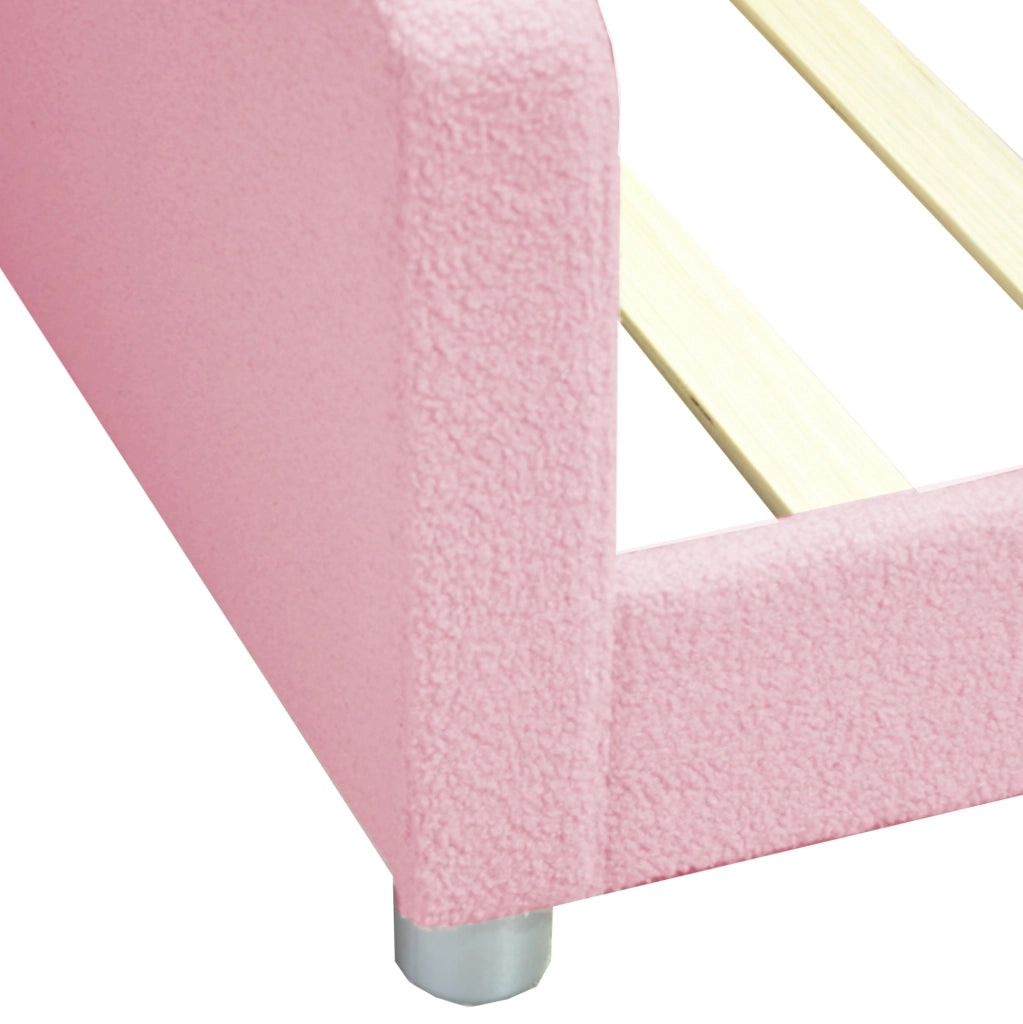 Letto per bambini 90x200 cm utilizzabile come divano letto con doghe, rosa
