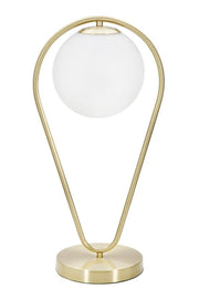 Lampada da Tavolo Glamy Drop 25x18x50 cm in Ferro e Vetro Oro e Bianco