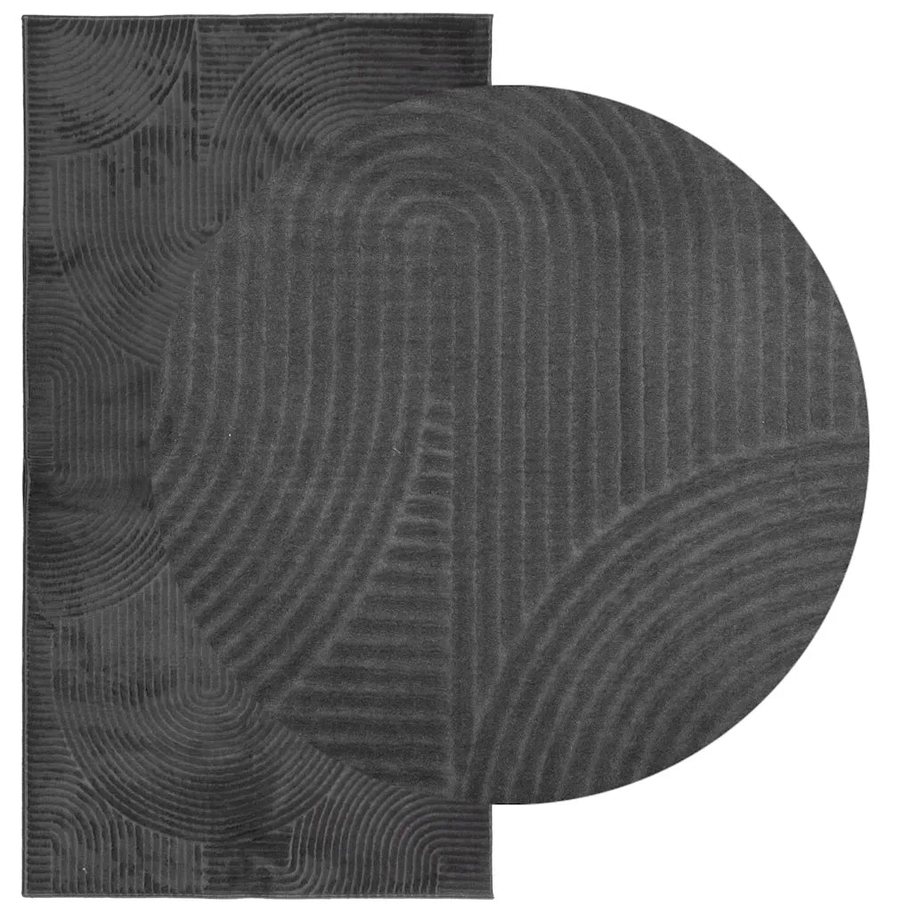 Tappeto del soggiorno | Tappeto IZA a Pelo Corto Aspetto Scandinavo antracite 80x150 cm