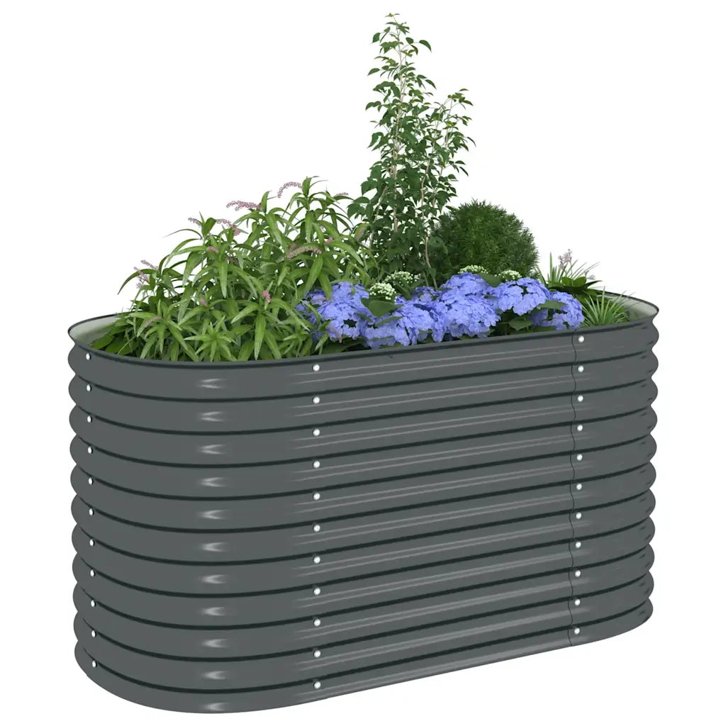 Letto Rialzato Giardino 160x80x81 cm in Acciaio Zincato Grigio