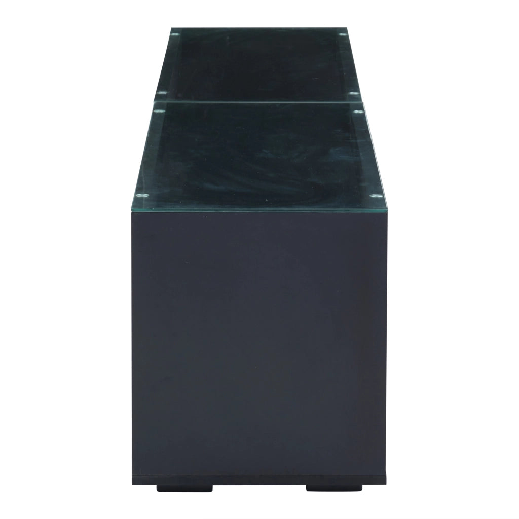 Mobile TV con 2 cassetti e illuminazione LED - per soggiorno - 180x40x46 cm - nero