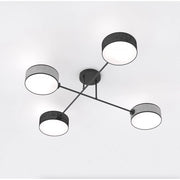Lampada a sospensione MAGA con quattro bracci e paralumi in tessuto