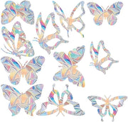Sticker per finestra per protezione dagli uccelli - 16 pezzi - Vlinders/Suncatcher - Foglio per protezione dagli uccelli - Design prismatico - Effetto arcobaleno - Sticker per finestra per protezione dagli uccelli