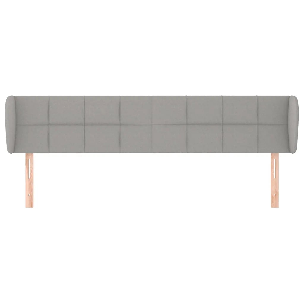 Testiera ad Orecchio Grigio Chiaro 203x23x78/88 cm in Tessuto