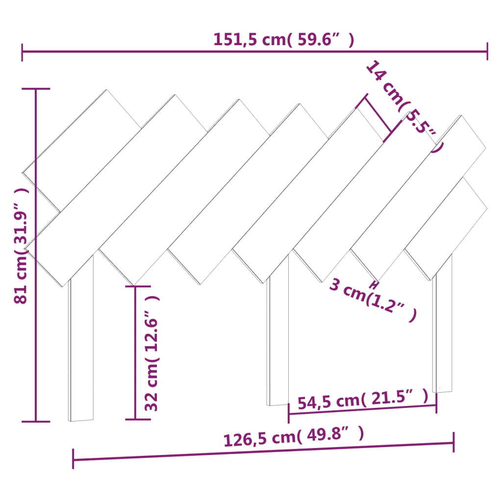 Testiera per Letto-Testata-Testiera Decorativa Bianca 151,5x3x81 cm Legno Massello di Pino