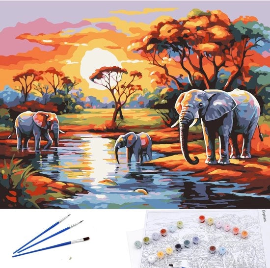 Pittura su tela 30x40cm - 20 Colori - 2 Pennelli - Scatola di conservazione compatta - Ideale per principianti/artisti - Perfetto per la creatività - Kit di pittura