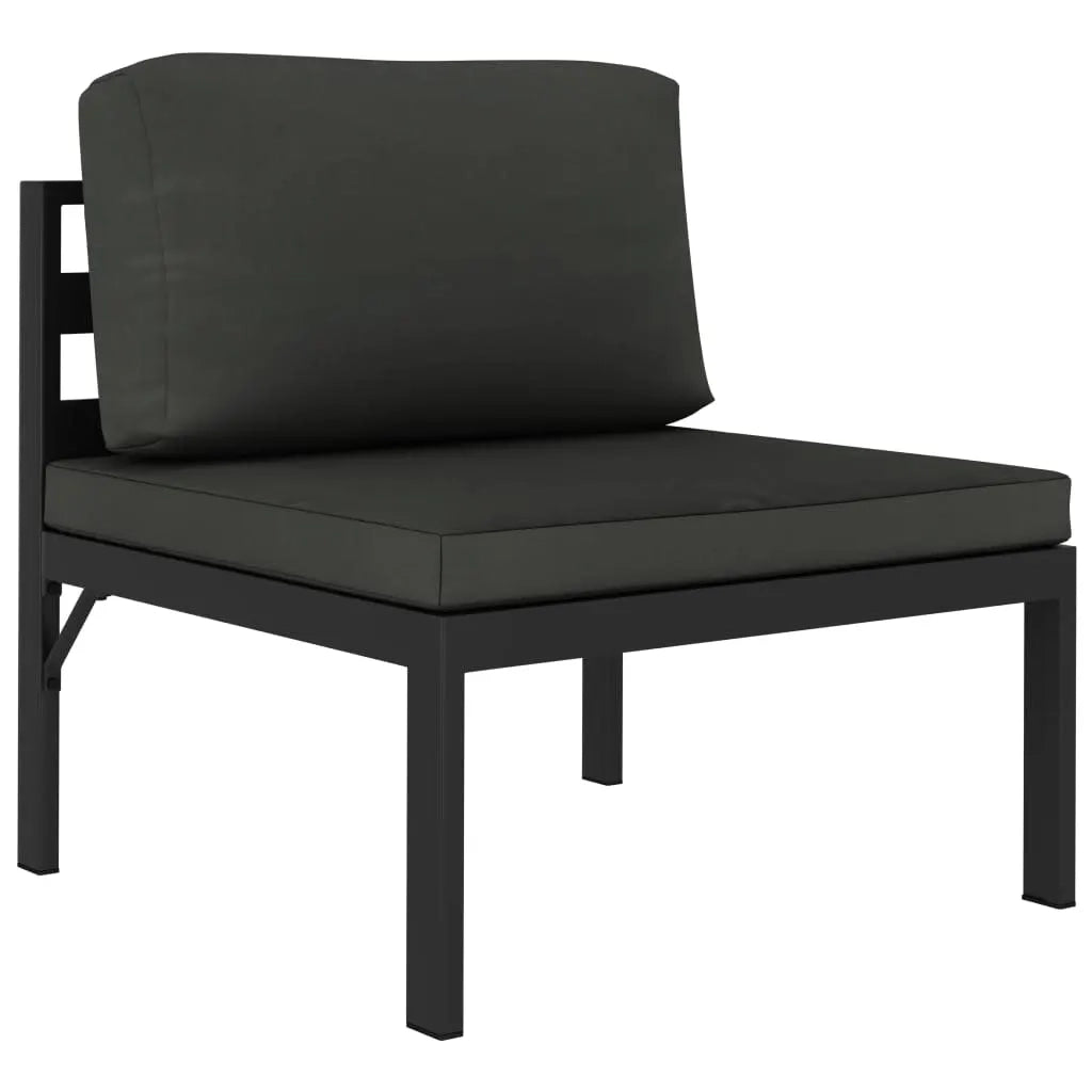 Set Divani da Giardino 5 pz con Cuscini in Alluminio Antracite cod mxl 41672