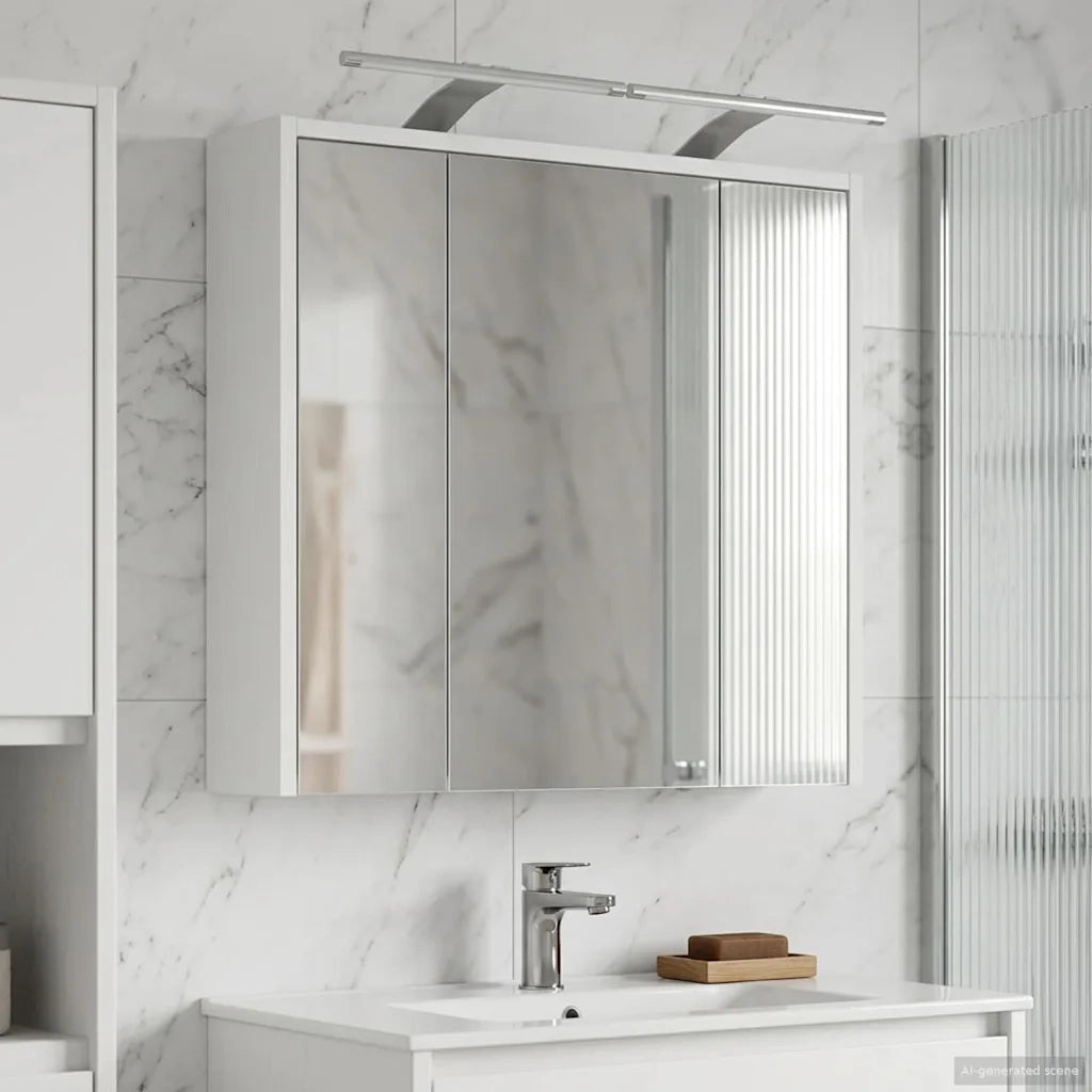 Mobiletto per specchio da bagno Bianco 63,5 x 16 x 62,5 cm 889159