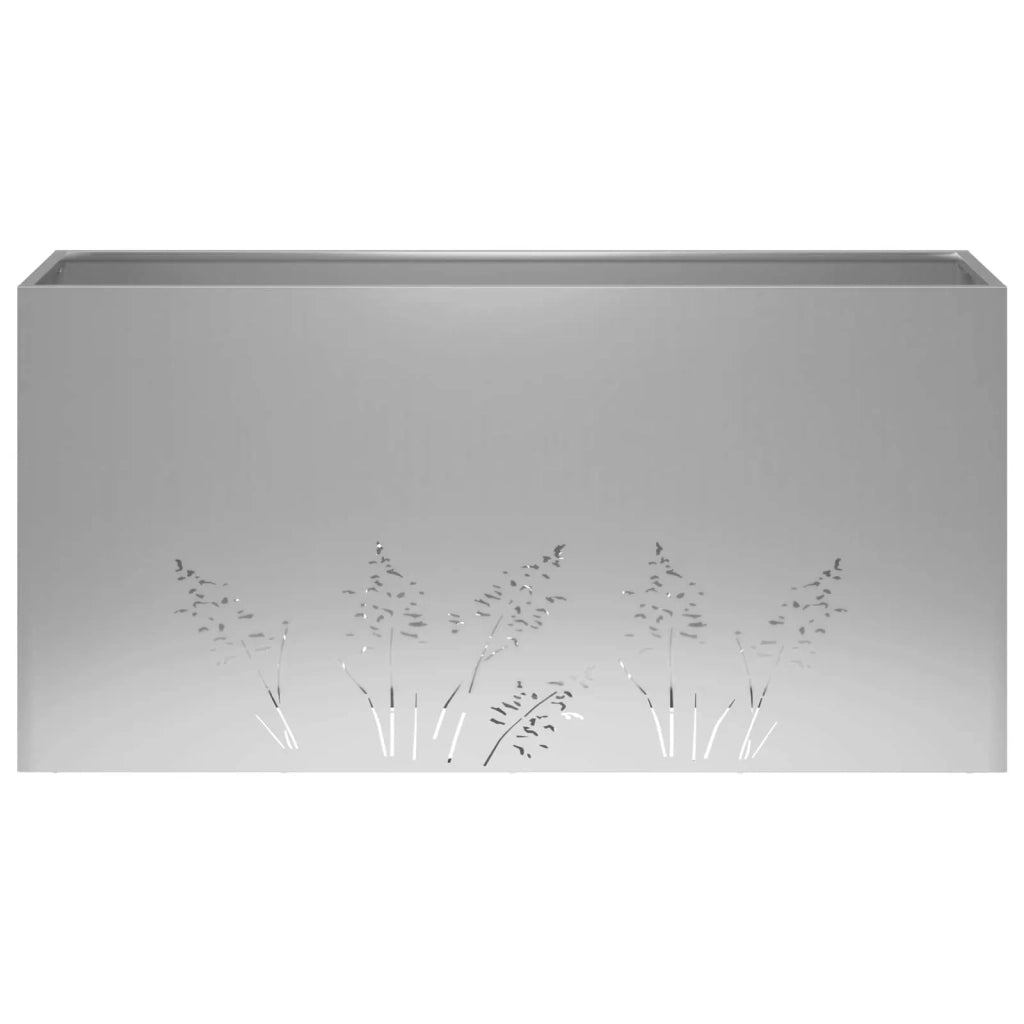 Vaso da giardino 2 pz Argento 100 x 20 x 49 cm Acciaio zincato 8005859