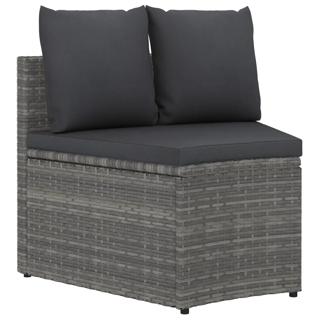 Set Divani da Giardino 4 pz con Cuscini in Polyrattan Grigio cod mxl 41283