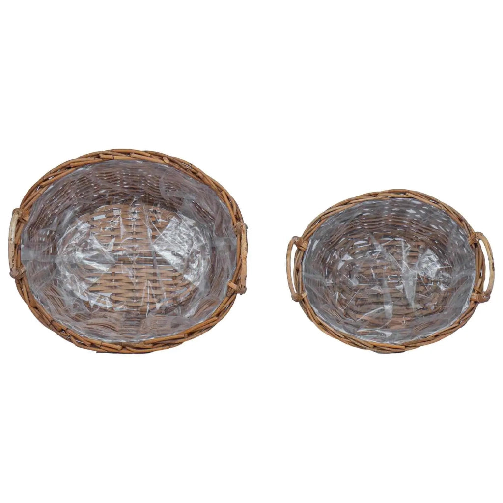 Cesto per Piante con archiviazione 2 pcs Marrone Rattan Lacak