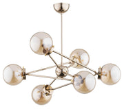 Lampadario glamour oro/ambra 6 luci E14 Alfa Resto