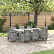 Set da Pranzo per Giardino 9 pcs Grigio Chiaro Polipropilene 3378591