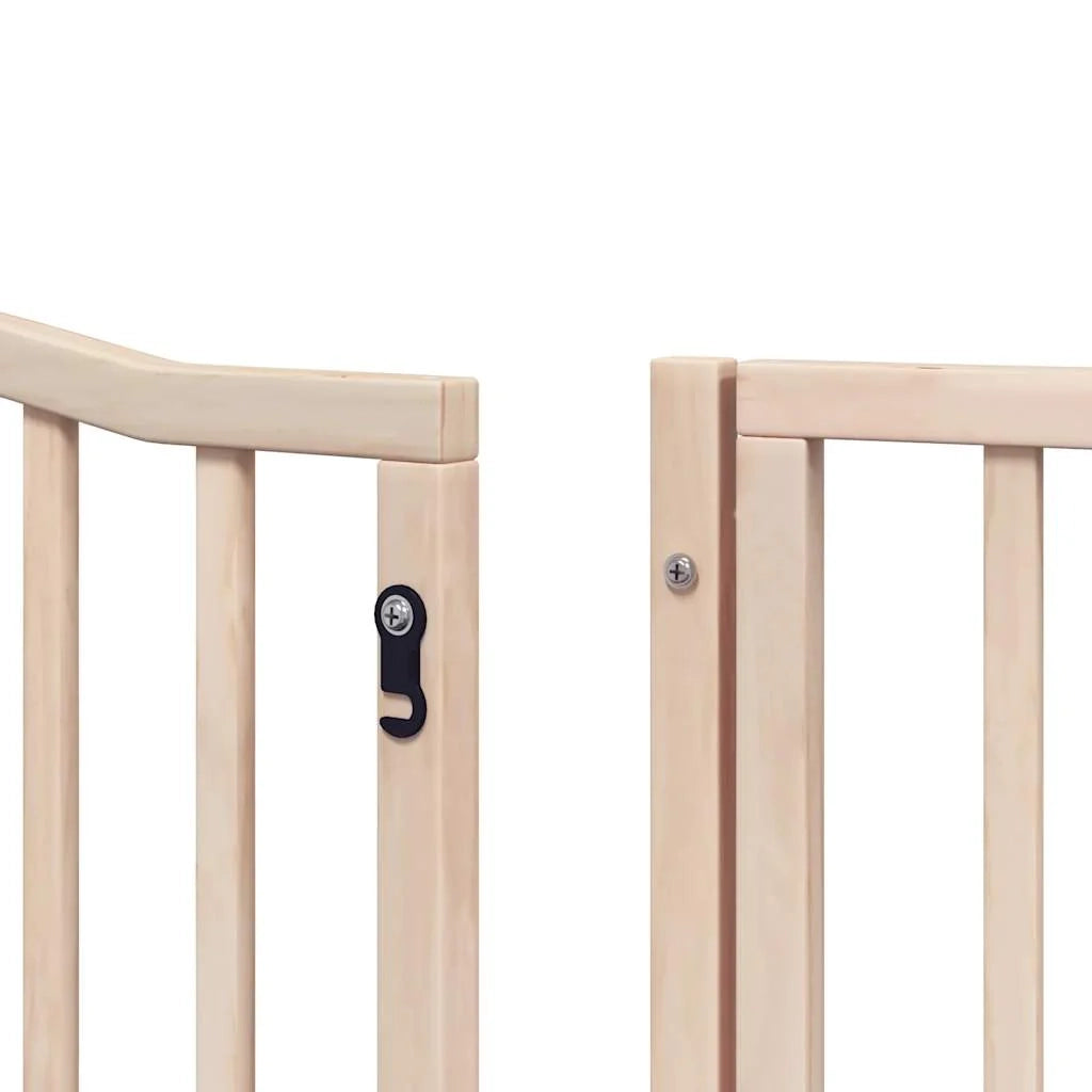 Cancelletto di sicurezza per cani porta pieghevole 8 pannelli legno di pioppo marrone 02_0023240