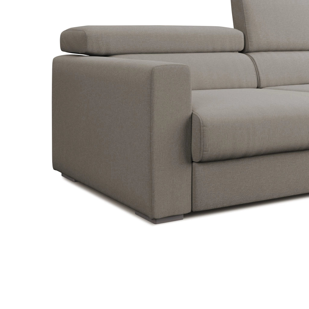 Dylan Divano con pouf estraibile 158 cm tortora