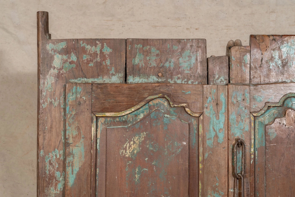 Biscottini Porta portone in legno massello e ferro da interno o da esterno vecchia e antica medievale scorrevole