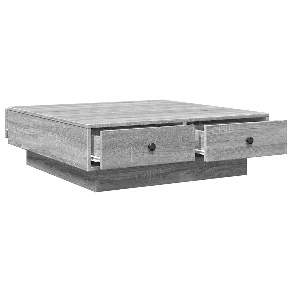 Tavolino da Salotto-Tavolino da soggiorno-Tavolo Grigio Sonoma 90x90x28 cm Legno Multistrato 207015