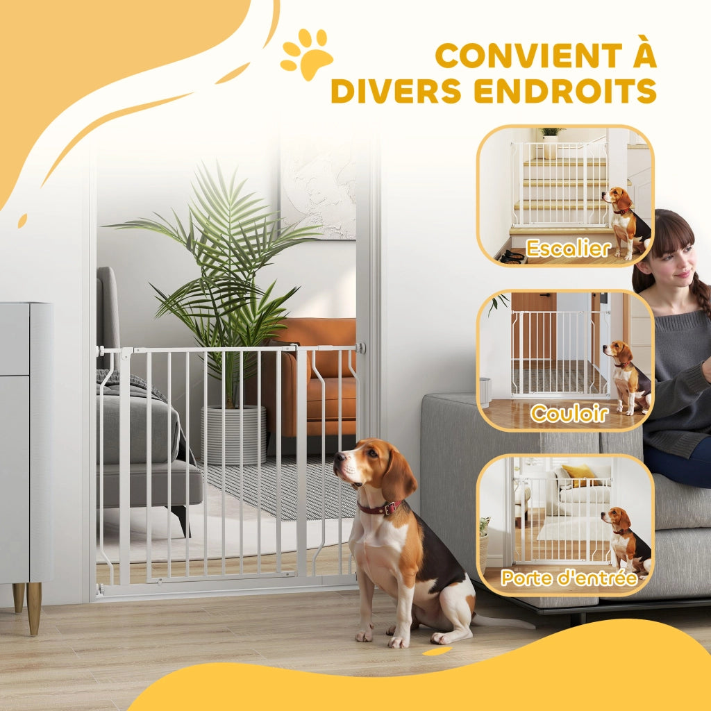 Barriera per cani estensibile ¨C Zephmum ¨C Bianco 75-95x76 cm