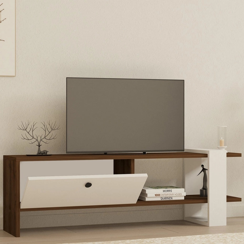 Taurasi, Mobile Porta tv Un'anta, 120x25x37h cm Bianco