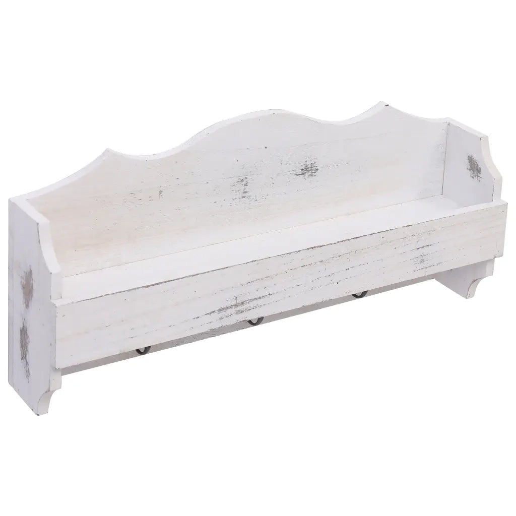 Appendiabiti a Muro Bianco 50x10x23 cm in Legno 284231