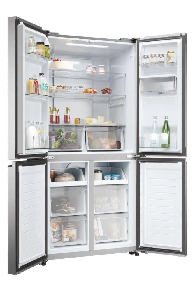 Haier Cube 83 Serie 3 HCR3818EWMM frigorifero side-by-side Libera installazione 463 L E Platino, Acciaio inox