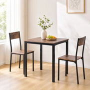 Set tavolo da pranzo con 2 sedie marrone, 70 x 70 cm