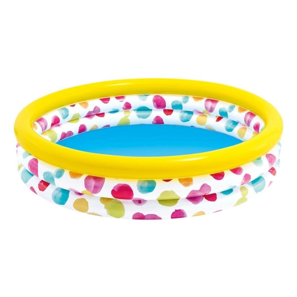 Trade Shop - Piscina Gonfiabile Per Bambini 3 Anelli 147 X 33 Cm Giardino Terrazzo 330 Lt -