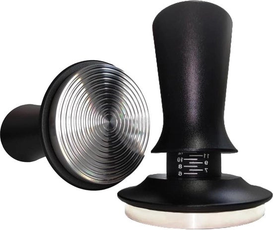 Set per tampare espresso - 58 mm tampone in acciaio inossidabile - tampone per regolare la pressione - fondo ondulato - Ø 58 mm