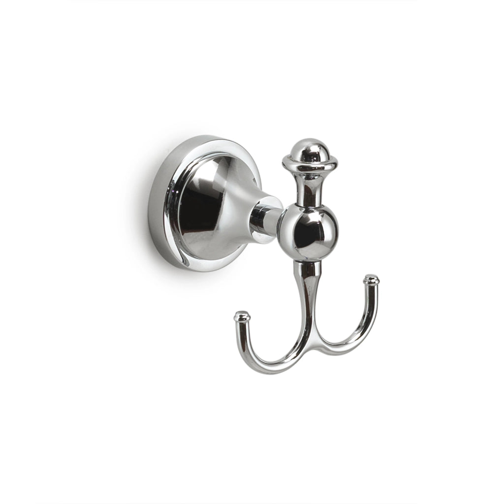 Appendiabiti doppio da muro in acciaio inox e Cromall NV26 Gedy serie NEVIS Cromato