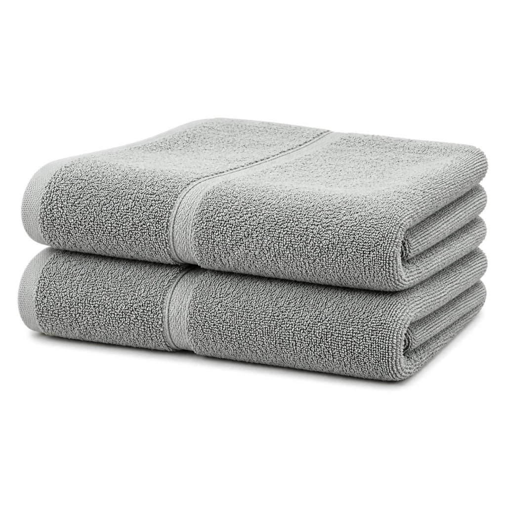 Sanonefa, set di Asciugamani 100% Cotone set da 2, Grigio Cadetto