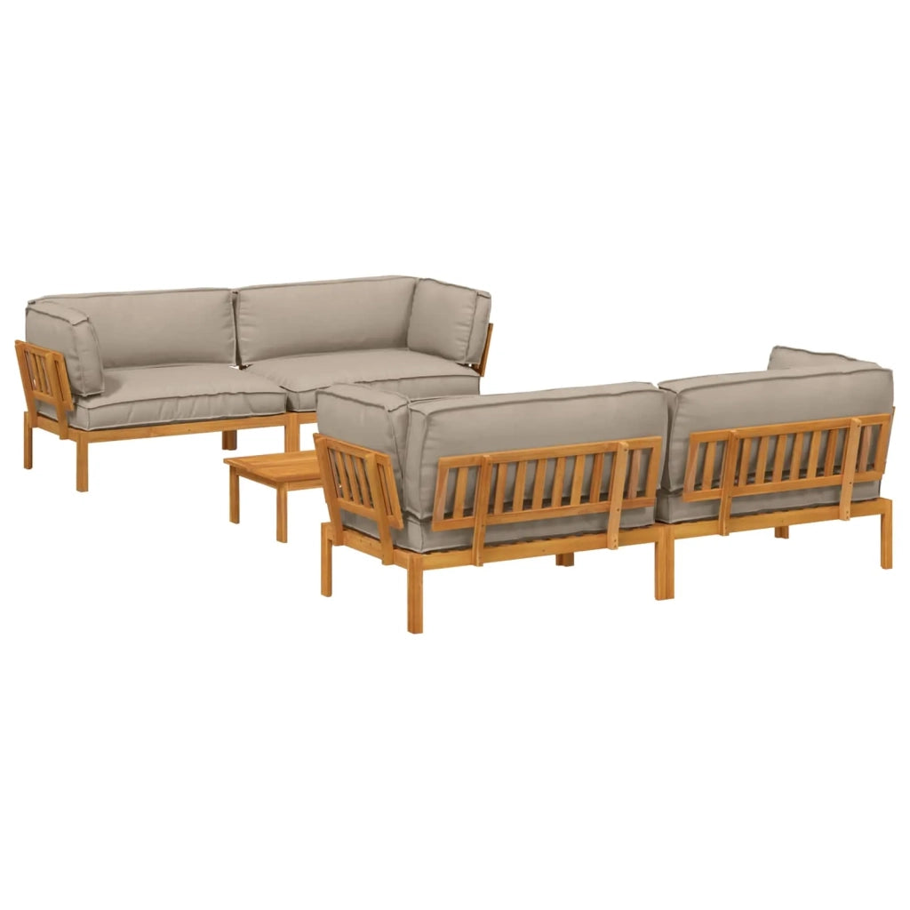Set di divani con cuscino 5 pcs Talpa Legno di Acacia Massello 3418639