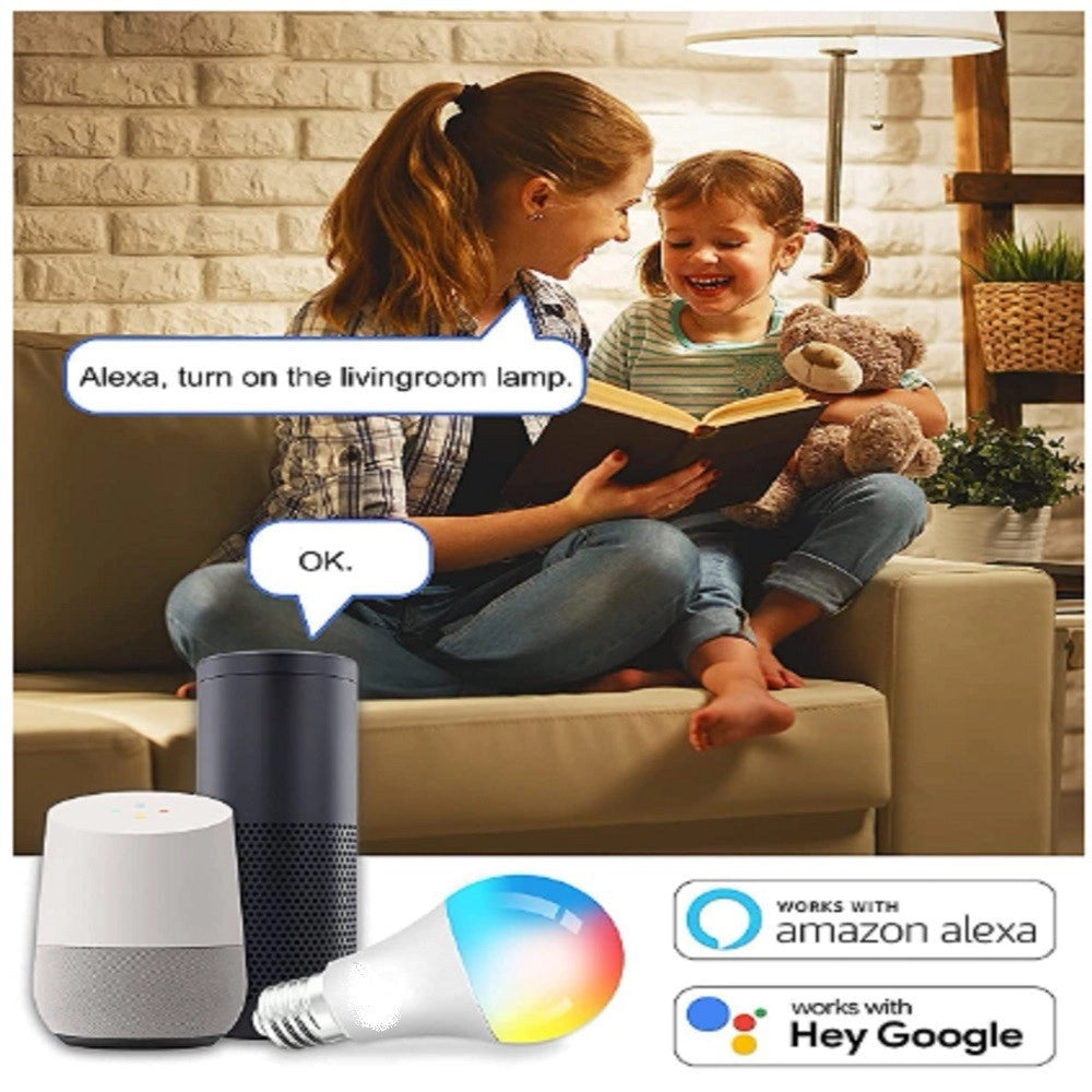 Trade Shop - Lampadina Intelligente A60 10w Led Rgb Cct Dimmerabile Wifi E27 App Alexa Google -