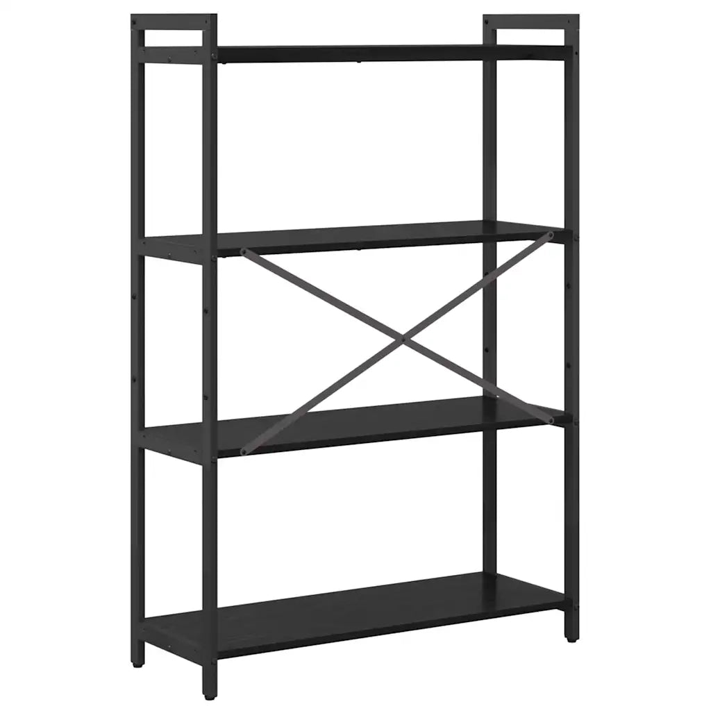 vidaXL Libreria Rovere nero 80 x 30 x 118 cm Legno multistrato