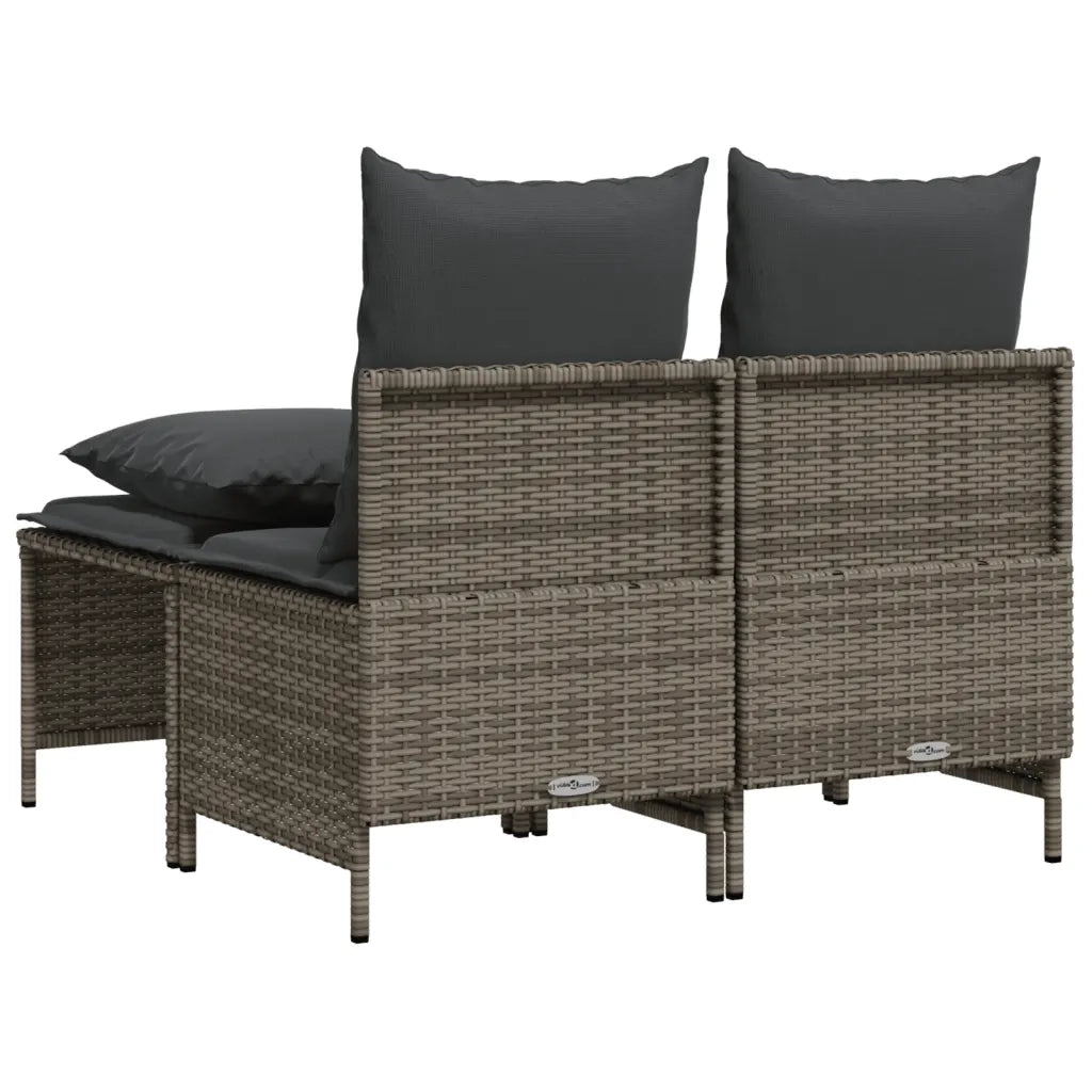 Set Divani da Giardino 4 pz | Set Salotto da Giardino con Cuscini in Polyrattan Grigio