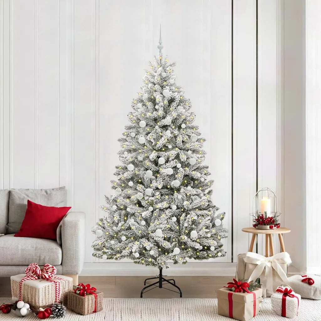 Albero di Natale | Decorazioni natalizie artificiale con 300 LED Verde e Bianco 210 cm