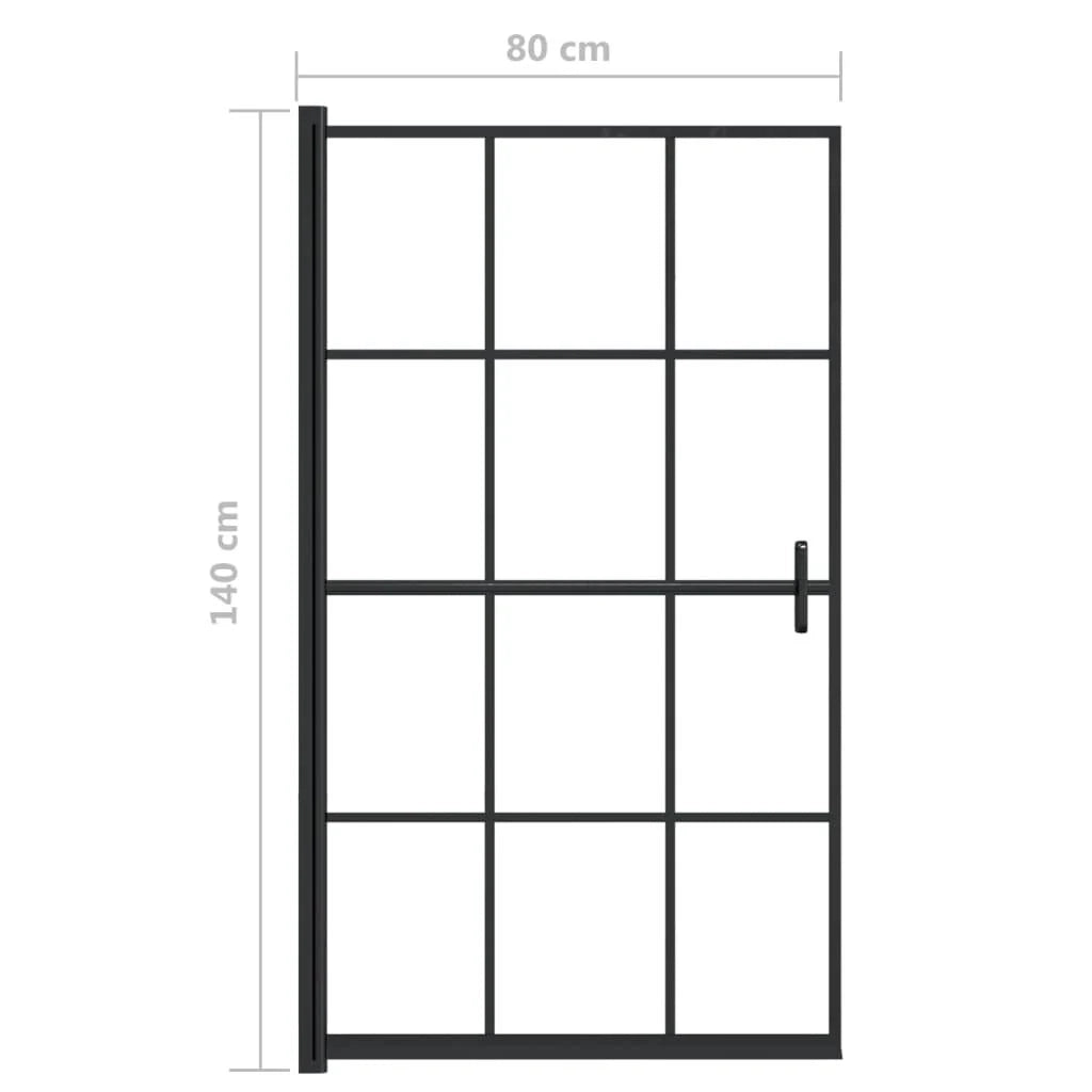 Box doccia parete divisoria per vasca parete divisoria per doccia box doccia per vasca accessorio per il bagno arredamento per la casa ESG 80 x 140 cm nero 02_0002019