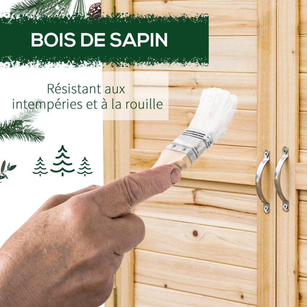 Armadio da Giardino ¨C Xylo ¨C Legno Massello Abete 83x40x92cm Naturale