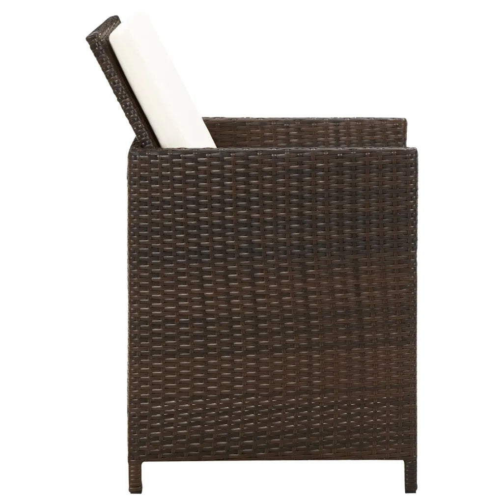 Sedie da Giardino con Cuscini 4 pz in Polyrattan Marrone cod mxl 5813