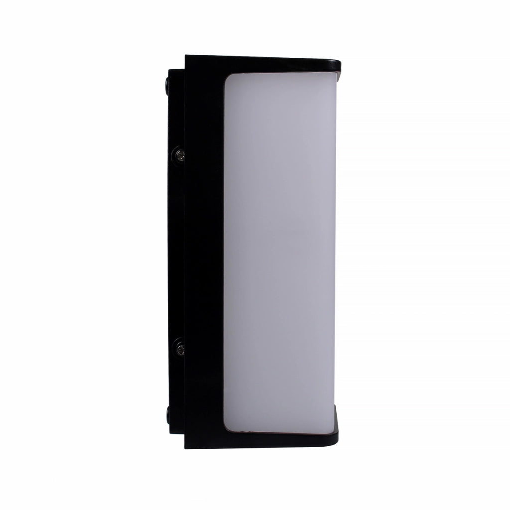APPLIQUE DA ESTERNO A LED RETTANGOLARE DA PARETE IN PVC NERO LUCE NATURALE 4000K - ALTA EFFICIENZA E DESIGN MINIMALISTA